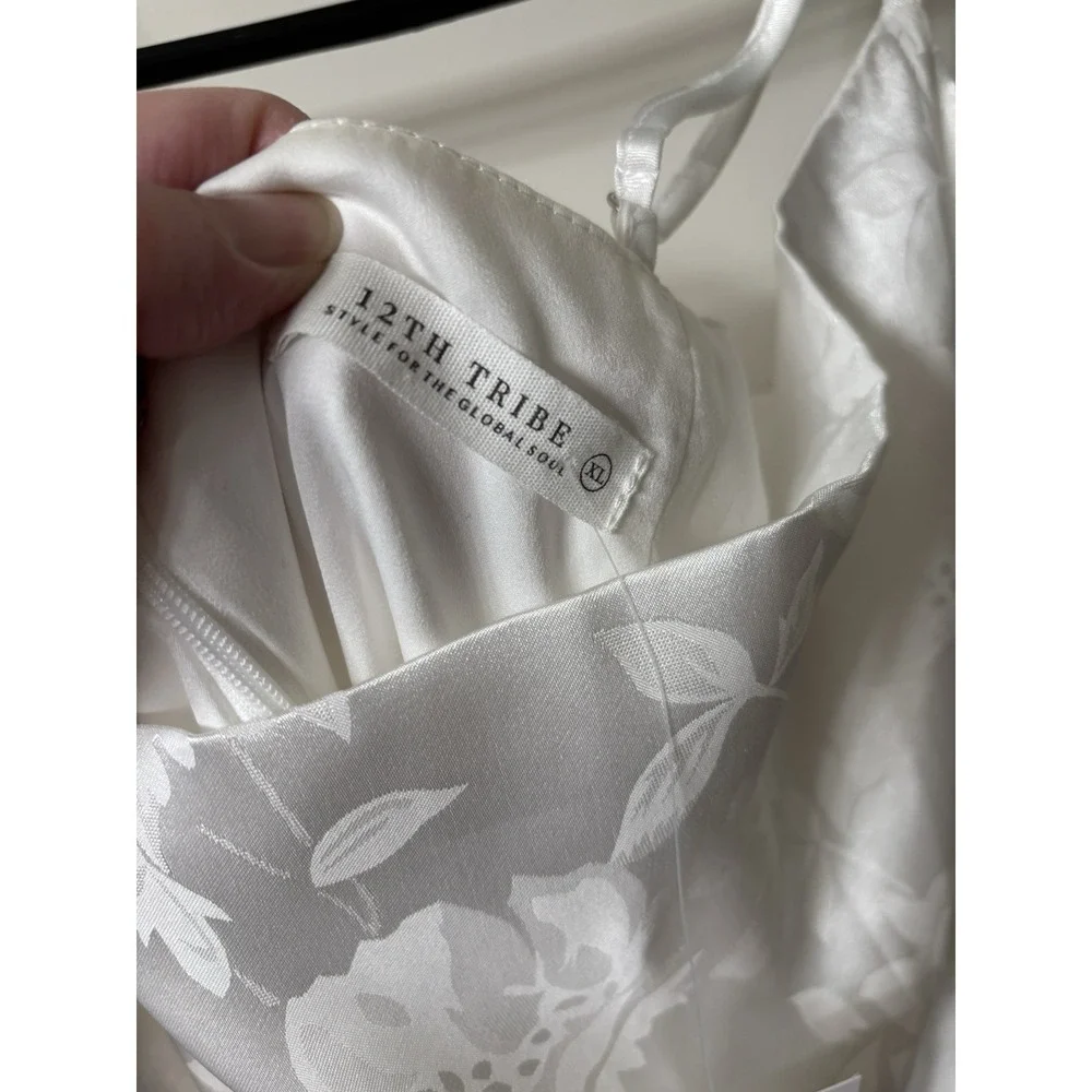 12th Tribe Size XL White asymmetric dress, spaghetti straps, NWT - Picture 3 of 4